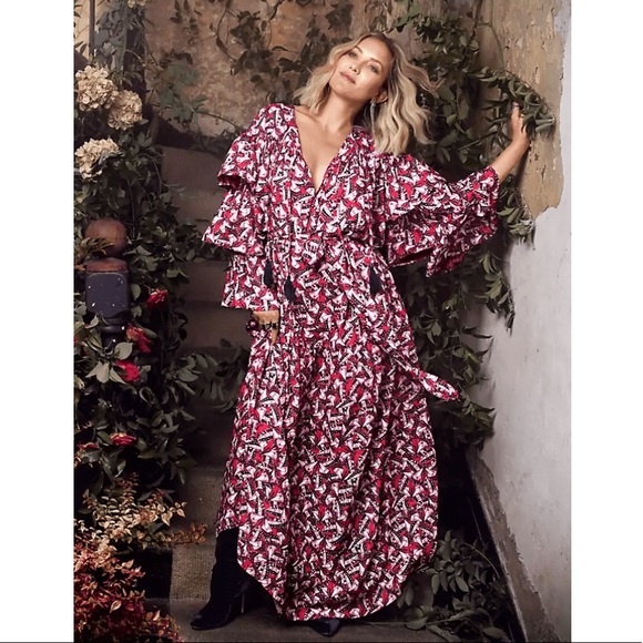 Happy X Nature Dresses & Skirts - Floral Maxi Dress with Removal Waist Tie